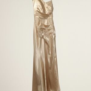 Azazie One Shoulder Cream Dress
